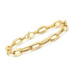 Italia D’Oro Paper Clip Chain Bracelet 14K Yellow Gold