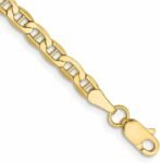 Diamond2Deal 14k Yellow Gold 3.20mm Anchor Chain Anklet, 10″, for Women