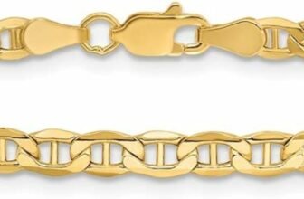 Upgrade Your Anklet Assortment with Diamond2Deal’s 14k Yellow Gold Anchor Chain Anklet