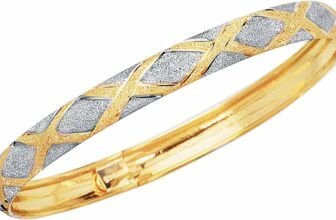 Elegance Redefined: Ritastephens 10k Gold Tubular Engraved X Flex Bangle Bracelet