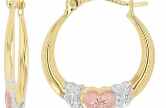 Enhance Your Fashion with Decadence: 14K Gold Solid Hypoallergenic Heart Hoop Earrings
