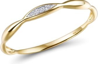 Elevate Your Elegance with the Santuzza 10K Solid Gold Diamond Twisted Stacking Ring
