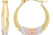 14K Gold Solid Hypoallergenic Heart Hoop Earrings