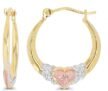 14K Gold Solid Hypoallergenic Heart Hoop Earrings