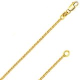 14k or 10k REAL Yellow OR White OR Rose/Pink Gold Solid 0.8mm 1mm 1.1mm Diamond Cut Braided Square Wheat Chain Necklace with Lobster Claw Clasp- Include Gift Box with Order
