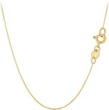14k Yellow Solid Gold Mirror Box Chain Necklace, 0.45mm