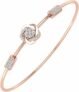 FINEROCK 1/5 Carat Diamond Floral Bangle Bracelet in 10K Gold or 14K Gold and Steel