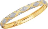 Ritastephens 10k Gold Tubular Engraved X Flex Bangle Bracelet 7 or 8 Inches