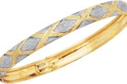 Ritastephens 10k Gold Tubular Engraved X Flex Bangle Bracelet 7 or 8 Inches