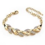 Alloy Diamond Leaf Bracelet Women’s Gold Leaf Bracelet
